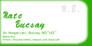 mate bucsay business card